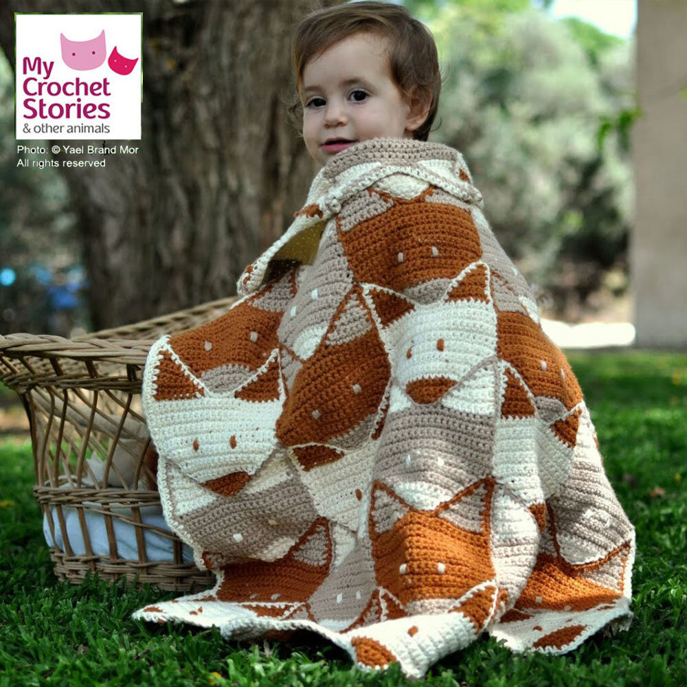 Fox Crochet Baby Blanket Pattern, unisex baby afghan blanket pattern, Instant PDF Download from My Crochet Stories On Etsy