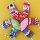 Speckled bird crochet decoration