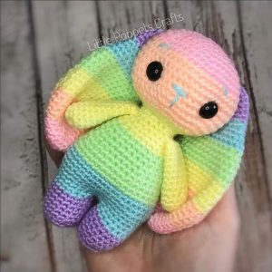 Rainbow crochet bunny