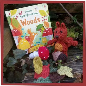woodland crocheted scene