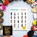 Crochet at work book showing creative book award sticker