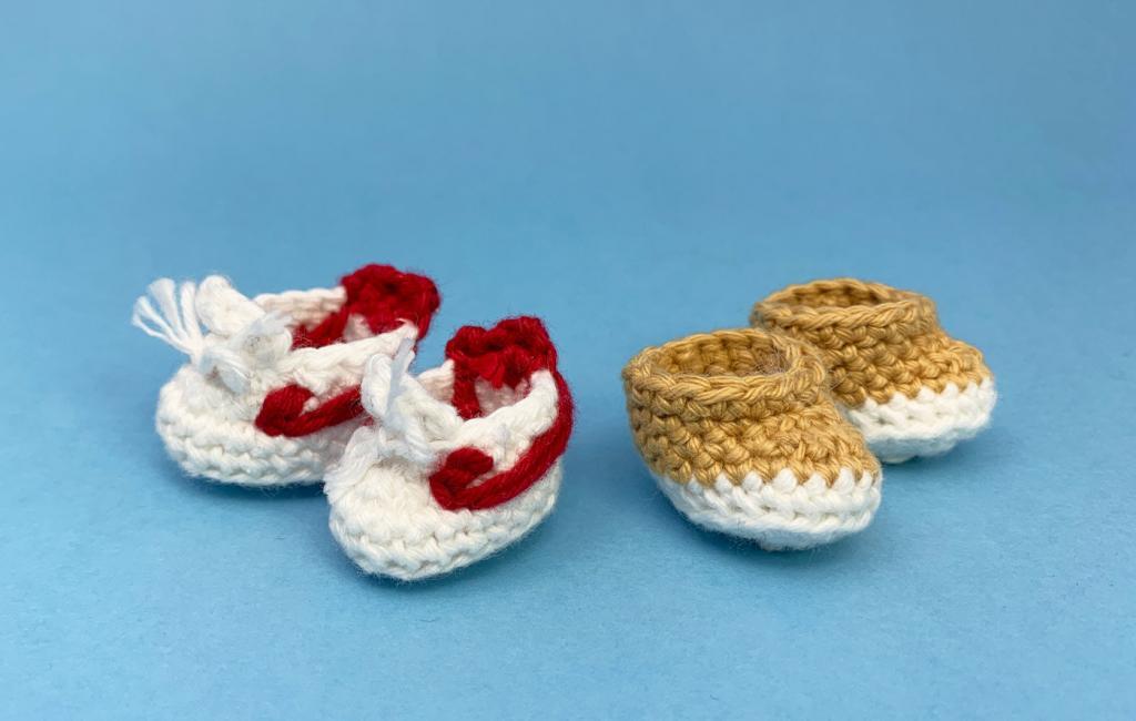 Crocheted shoes Doc and Marty
