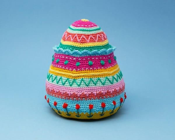 Crocheted egg basket