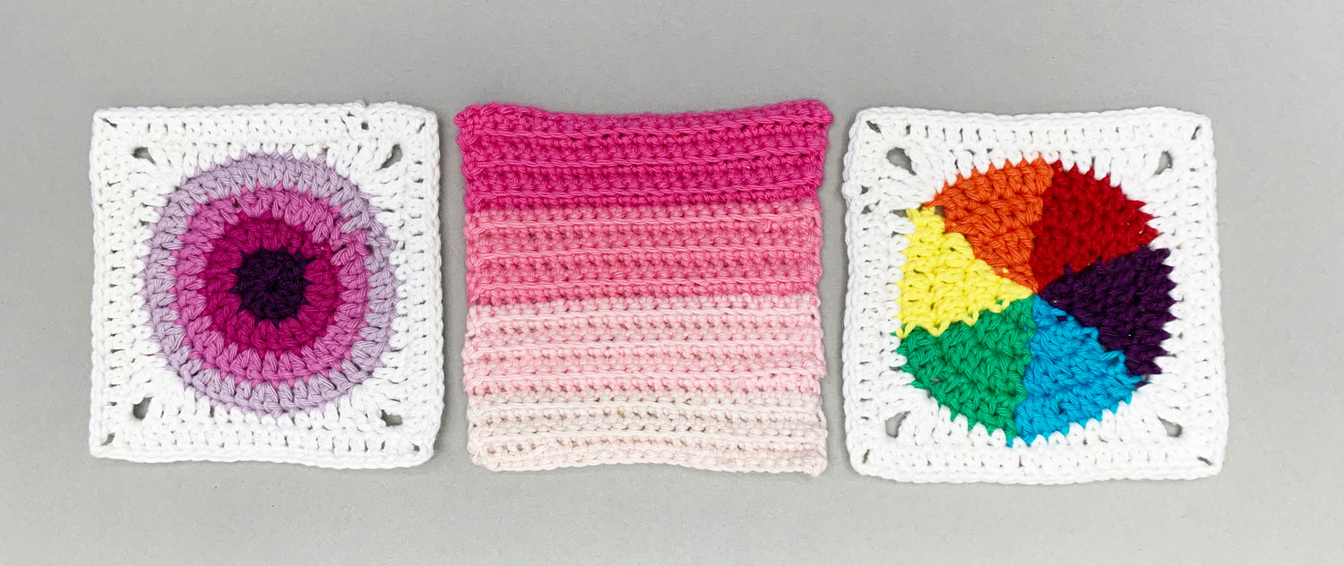 Colour wheel granny square crochet